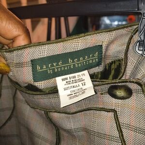 Harve Benard Checkered Midi Skirt - Olive and Blush